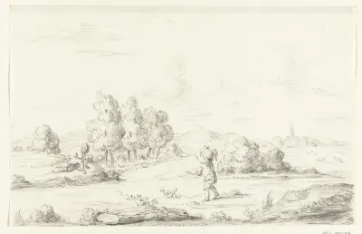 Landschap met twee mannen