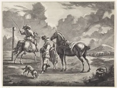 Landschap met twee paarden