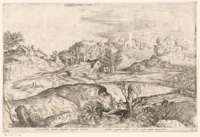 Landschap met twee pelgrims