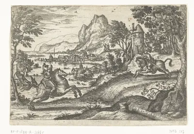 Landschap met twee ruiters.