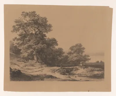 Landschap met twee schilders