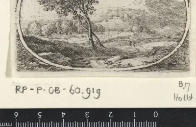 Landschap met twee vervlochten bomen