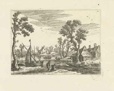 Landschap met twee vissers
