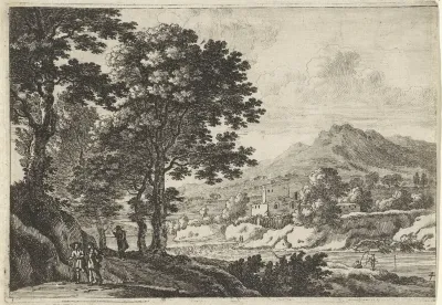 Landschap met twee vissers