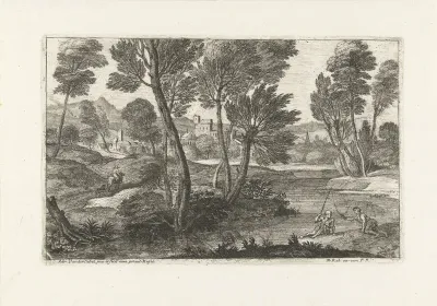 Landschap met twee vissers
