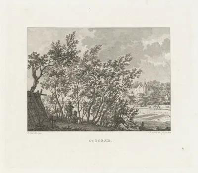 Landschap met twee vogelvangers