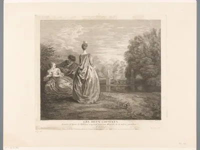 Landschap met twee vrouwen en een man