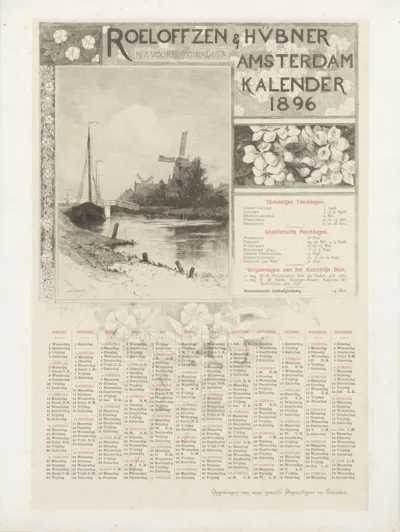 Landschap met vaart en molens
