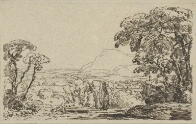 Landschap met vallei in de bergen