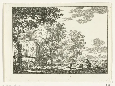 Landschap met varkenshoeder