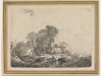 Landschap met veehoeder