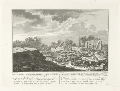 Landschap met verwoeste begraafplaats van familie Van der Capellen, 1788