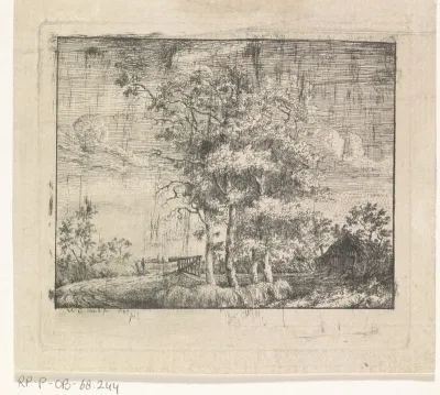 Landschap met vier bomen