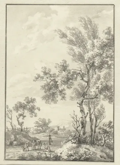 Landschap met vier koeien