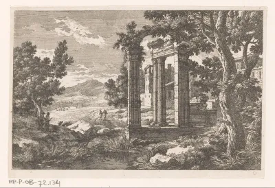 Landschap met vier zuilen