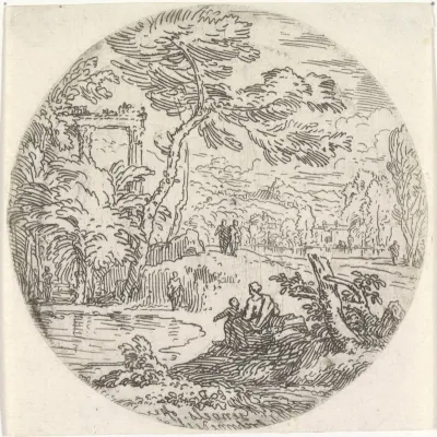 Landschap met vijver