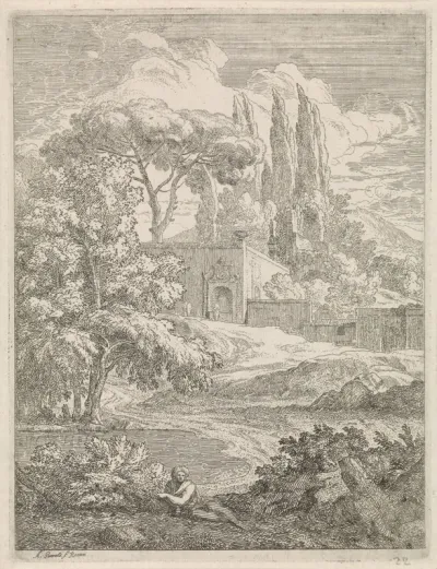 Landschap met villa