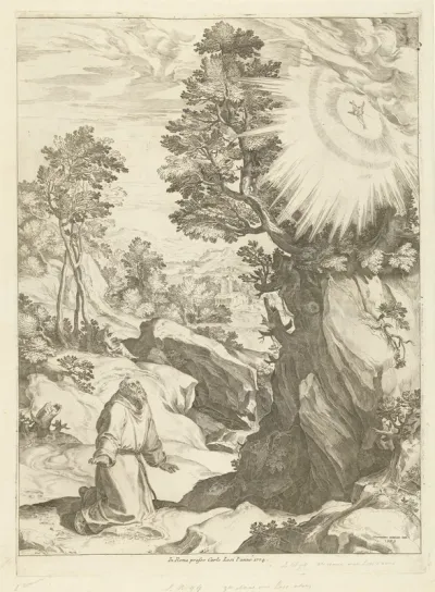 Landschap met visioen van de H. Franciscus van Assisi
