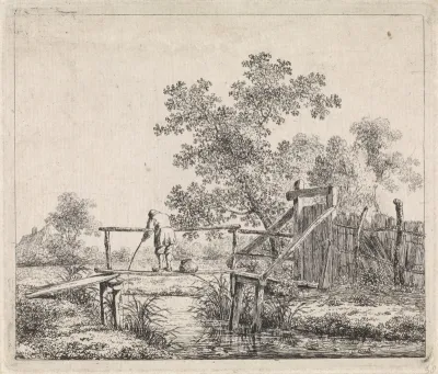 Landschap met visser