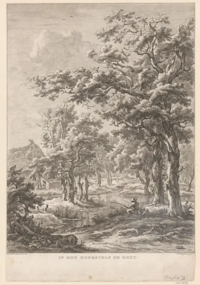 Landschap met visser bij Eext