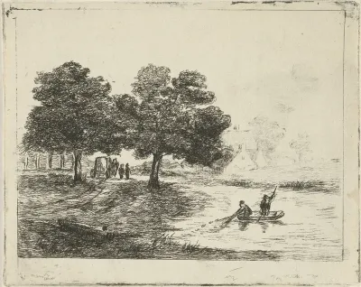 Landschap met vissers