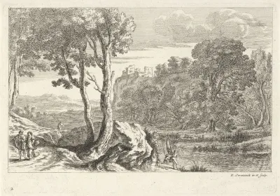 Landschap met vissers