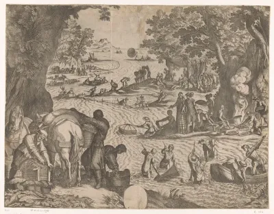 Landschap met vissers