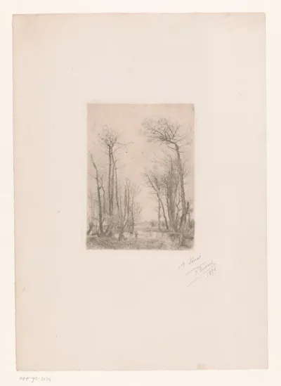 Landschap met vissers aan het water
