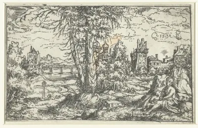 Landschap met vrouw en kind