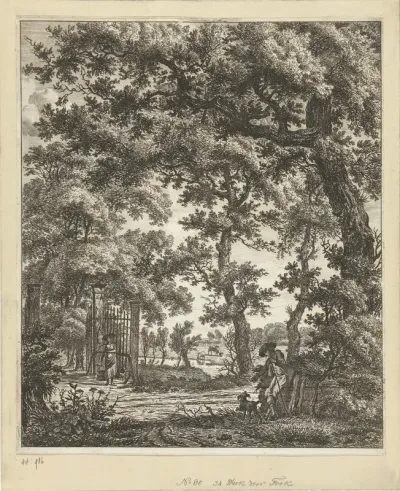 Landschap met vrouw met juk