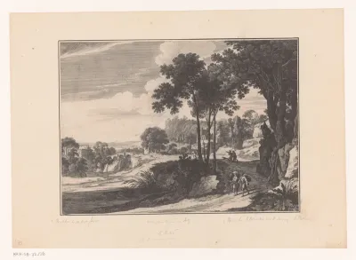 Landschap met wandelaars
