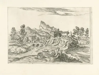 Landschap met wasvrouwen