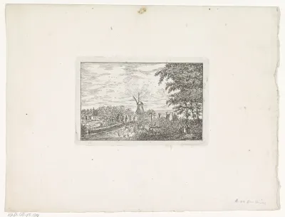 Landschap met water en een windmolen
