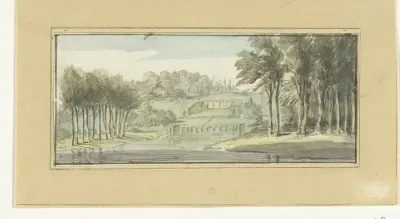 Landschap met water op de voorgrond
