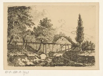 Landschap met waterleiding