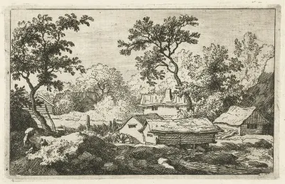 Landschap met watermolen