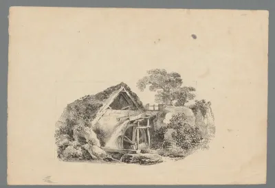 Landschap met watermolen