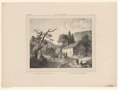 Landschap met watermolen bij Salzinnes