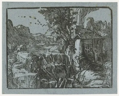 Landschap met waterval