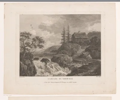 Landschap met waterval in Noorwegen