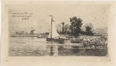 Landschap met zeilbootje