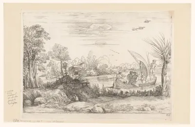 Landschap met zeilboten