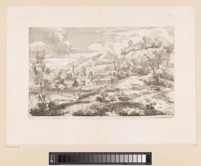 Landschap met zicht op een dorp