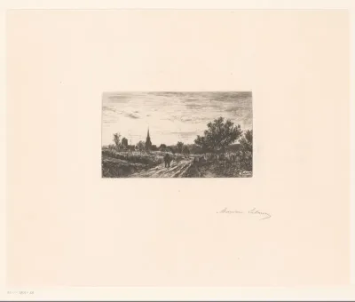 Landschap met zicht op kerktoren