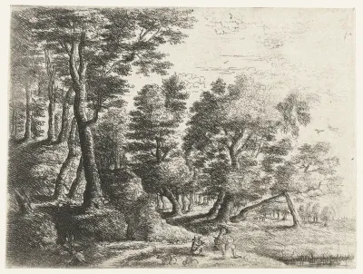 Landschap met zittende jongen en herder