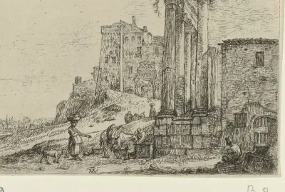 Landschap met zuilenrij