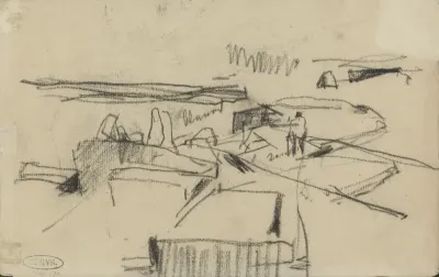 Landschap, mogelijk met bunkers