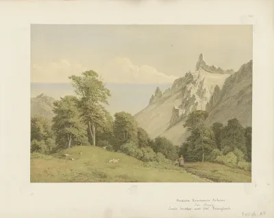 Landschap naar het schilderij Svenskt landskap: motiv frän Helsingland van Edv. Bergh.