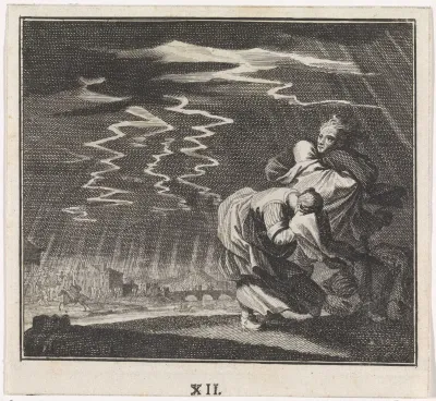Landschap tijdens onweer