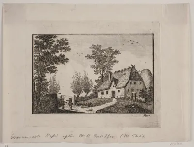 Landskab med bondehus